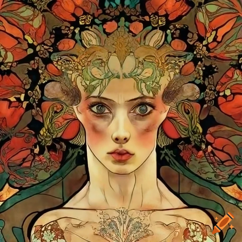 Detailed forest face painting on Craiyon