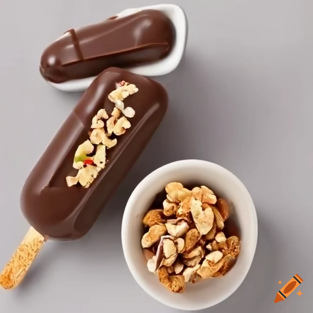 Double scoop salted caramel ice cream with chocolate flake and
