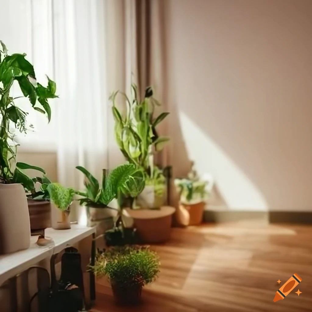 person caring for potted plants in a cozy apartment