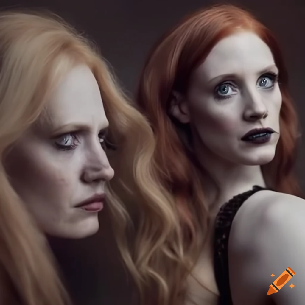 Movie scene with jessica chastain and deborah ann woll on Craiyon