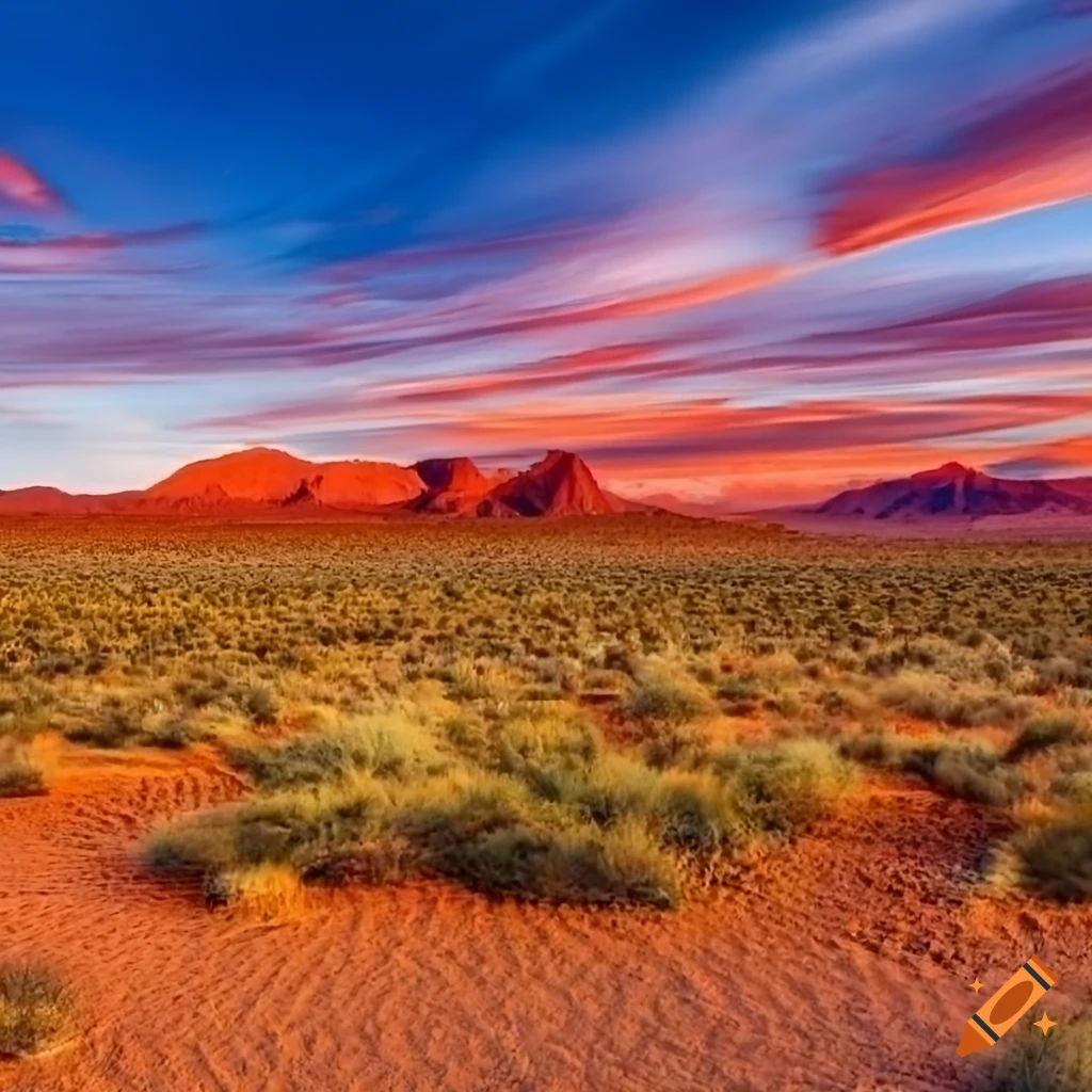 Red Clouds Over A Desert Valley On Craiyon Red Clouds Over A Desert Valley On Craiyon