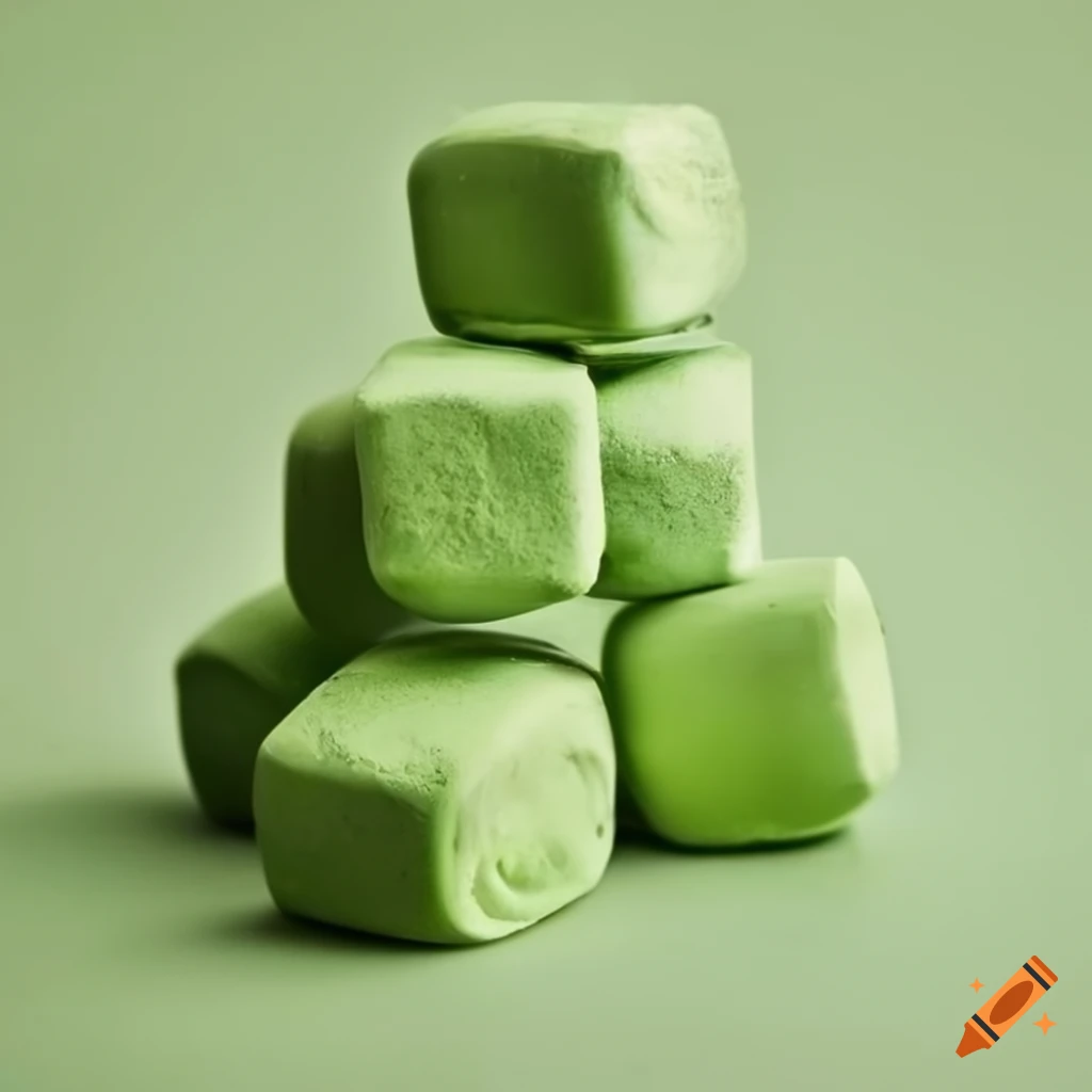 Fragrant matcha green tea marshmallows on Craiyon