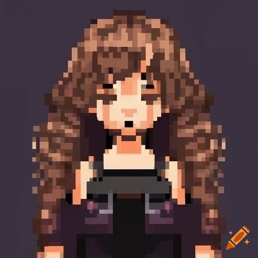 Pixel Art Of A Stylish Video Game Girl Character