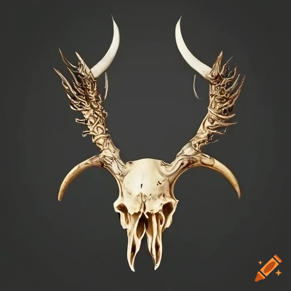raven skull with horns
