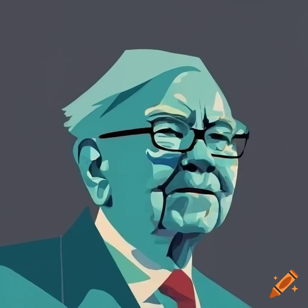 minimalistic vector illustration of Warren Buffett
