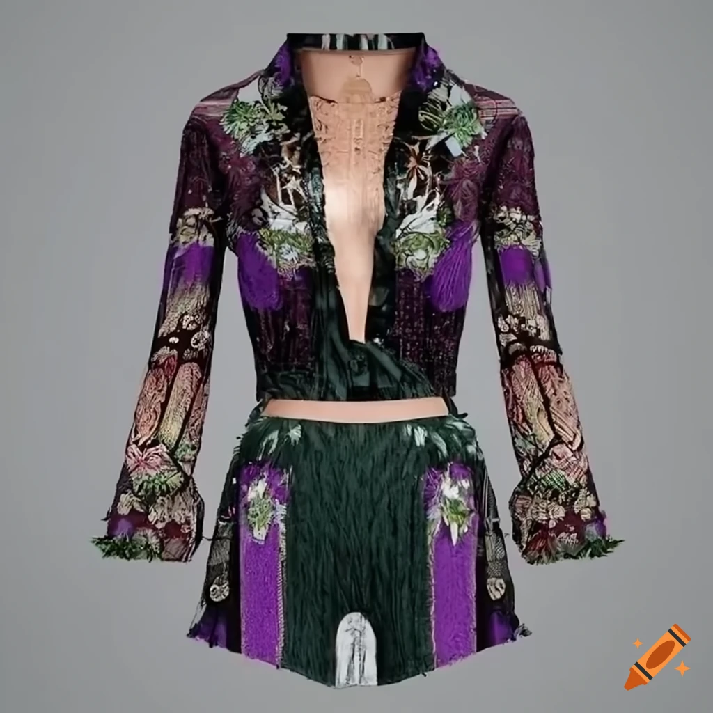 3D rendered image of a stylish playsuit with herringbone design