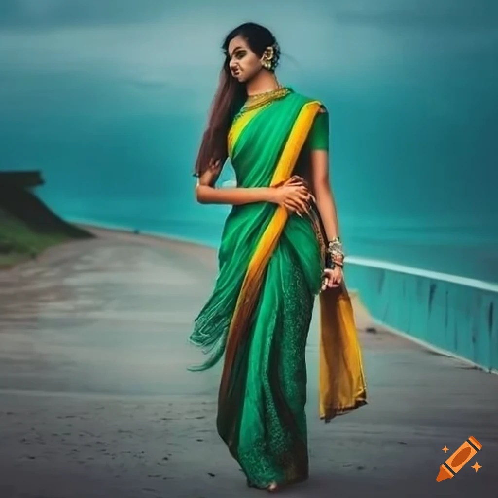 Indian Traditional Beautiful young girl in saree posing outdoors 5021692  Stock Photo at Vecteezy