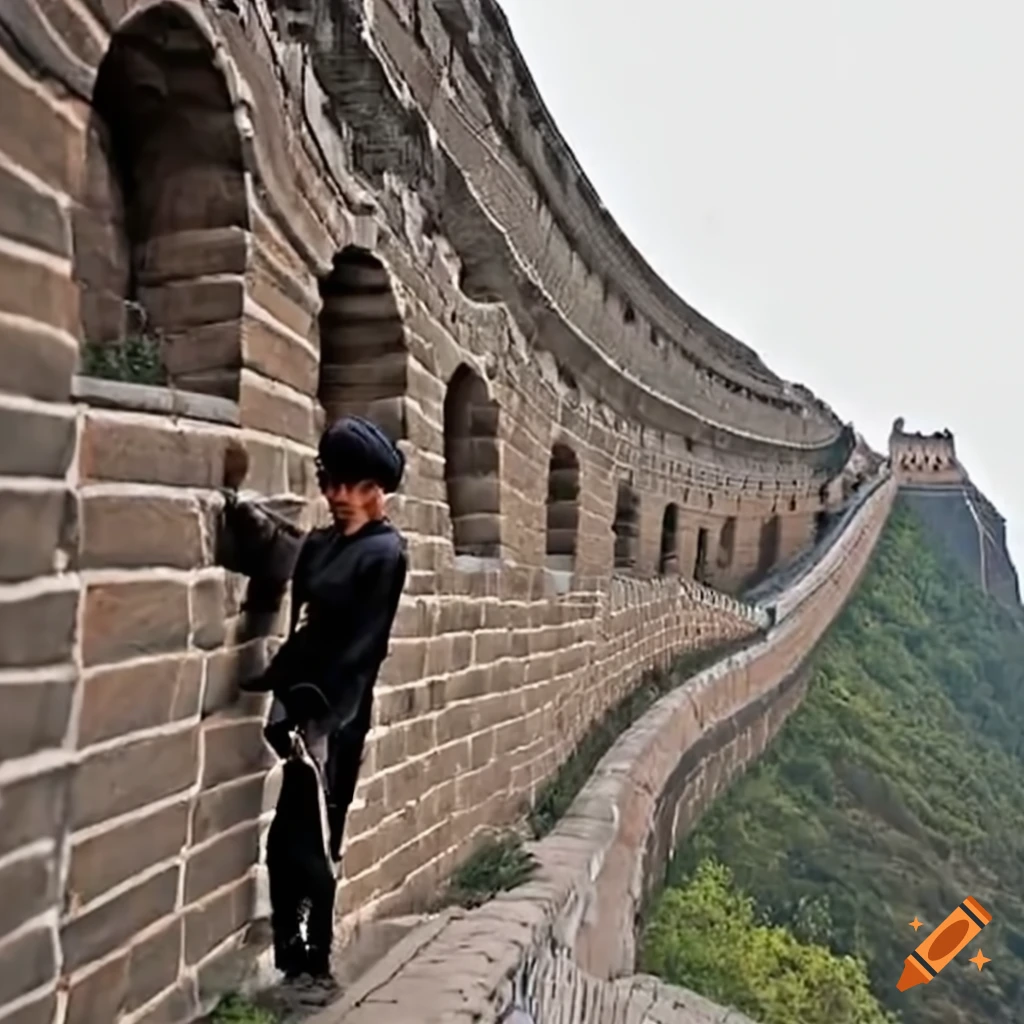 Construction of the great wall of china on Craiyon