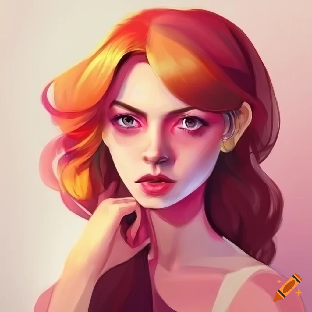 Portrait Of A Lady In Loish Style portrait-of-a-lady-in-loish-style