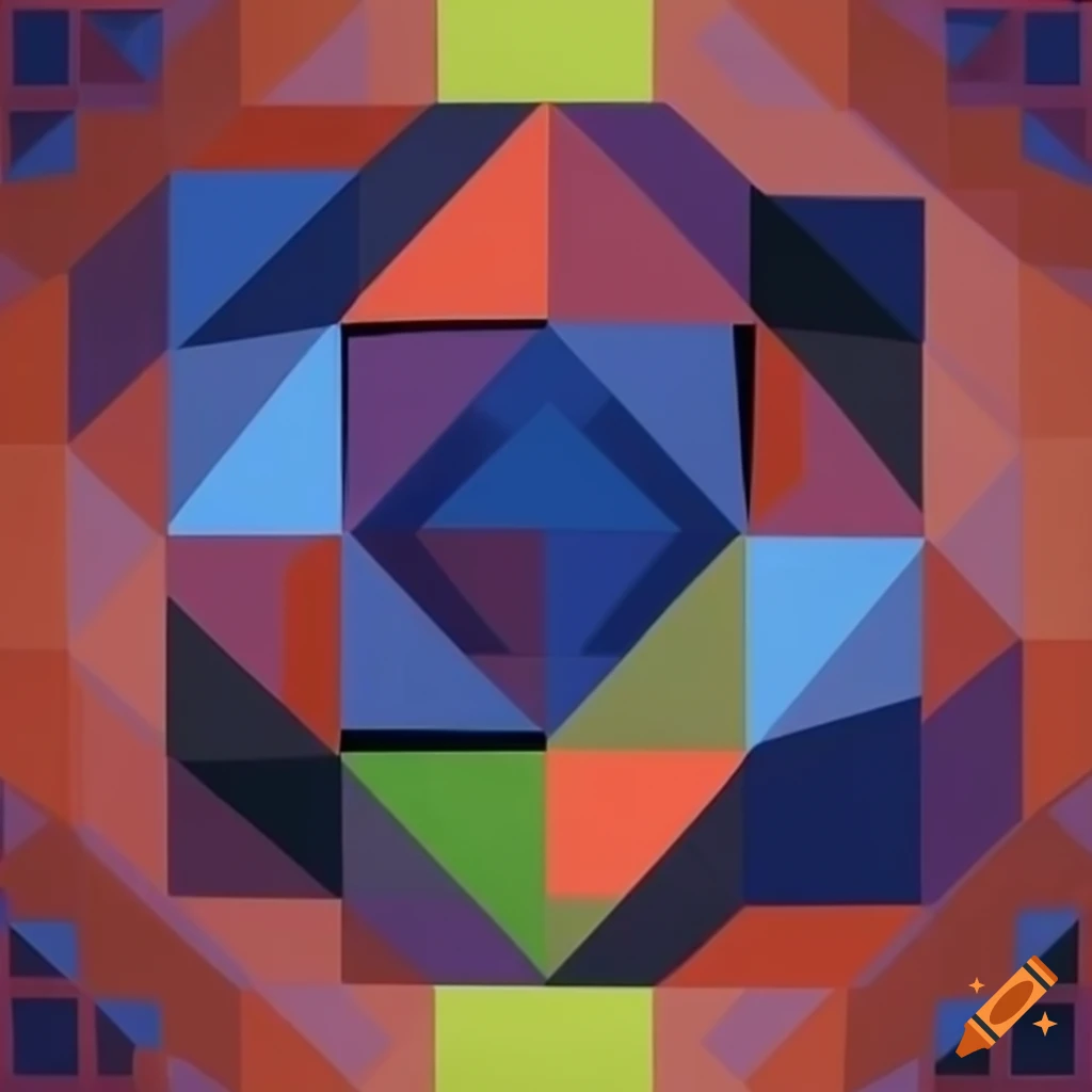Geometric surreal artwork by victor vasarely on Craiyon