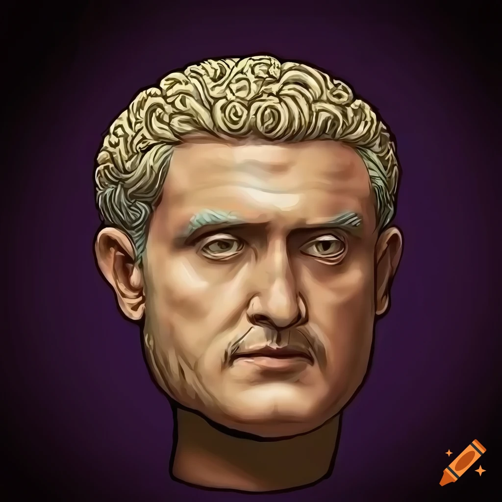 Moebius-style portrait of roman emperor maximinus daza
