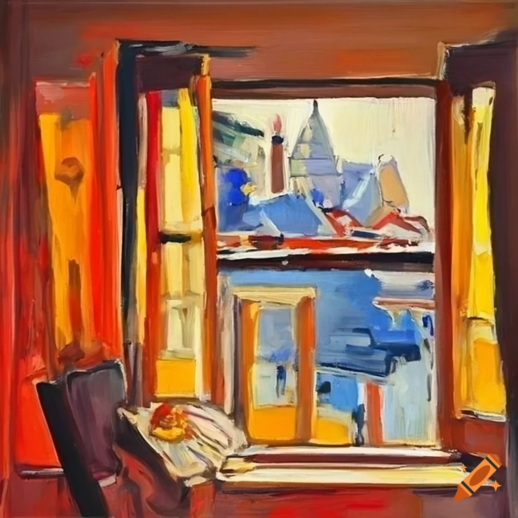 impressionist oil painting with visible brush strokes