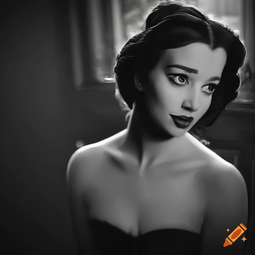 Belle from beauty and the beast in film noir style on Craiyon