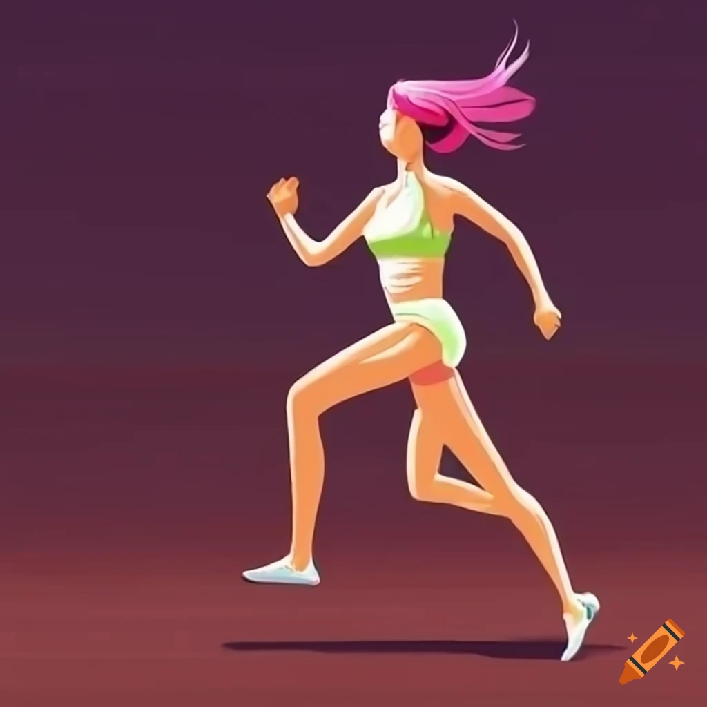 Woman Running Outdoors On Craiyon