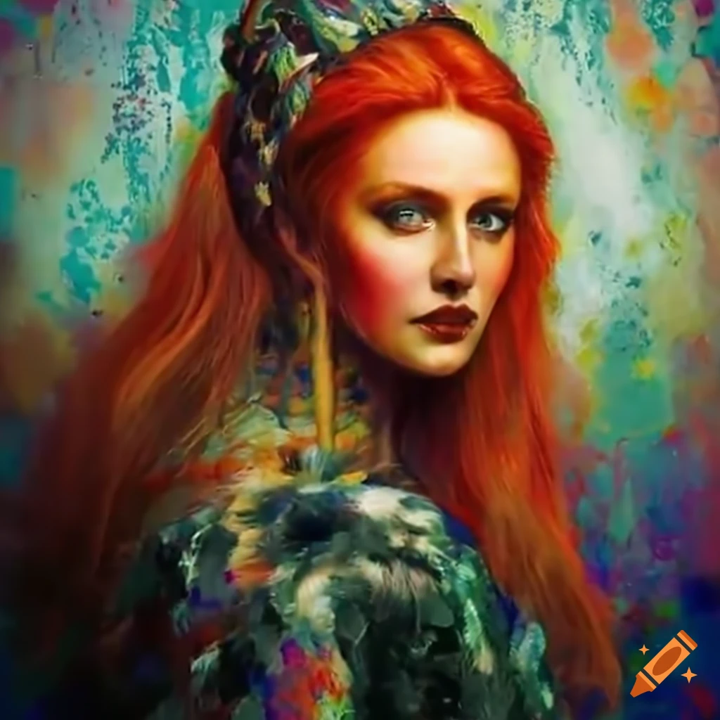 portrait of a woman with long red hair