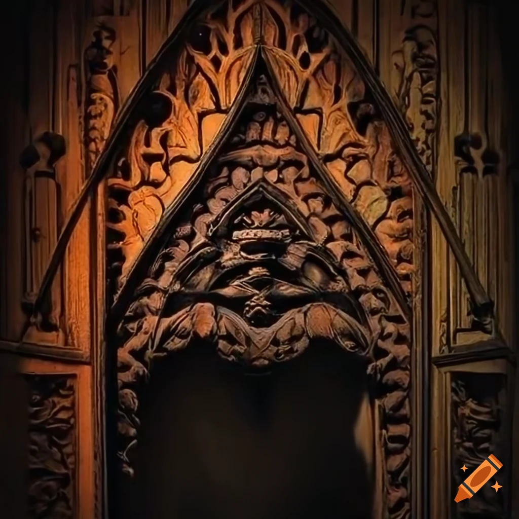detailed architectural stave carving in hd