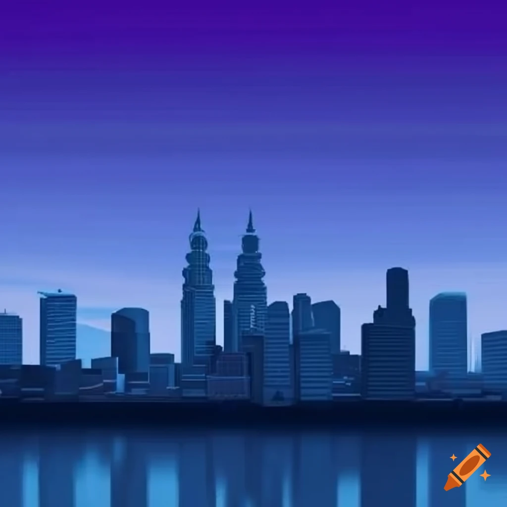3D cartoon illustration of Kuala Lumpur skyline