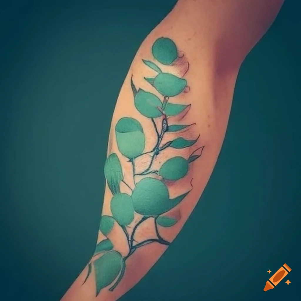 Fun little blossoming Eucalyptus sprig I tattooed at @rite… | Flickr