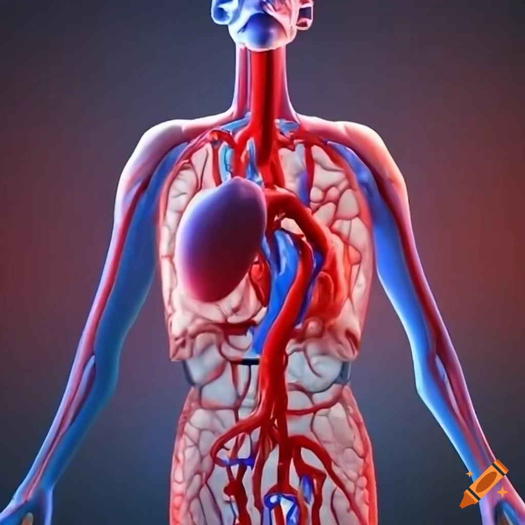 3d Model Of Human Body With Veins And Arteries On Craiyon