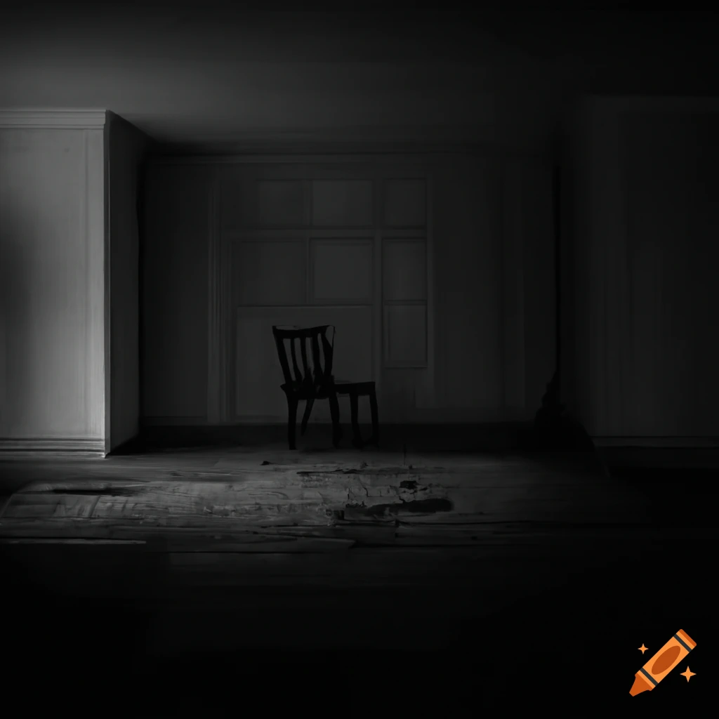 Dark and eerie room with vignette effect on Craiyon