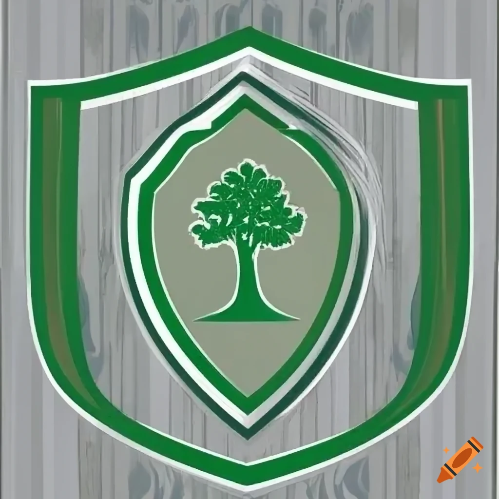 Soccer logo with a green tree on a white shield on Craiyon