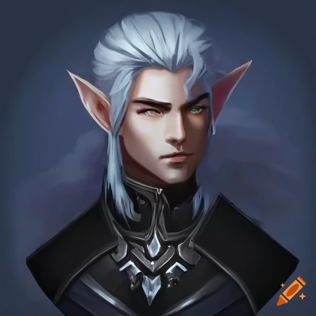 portrait-of-a-handsome-male-elf-in-anime-style-on-craiyon