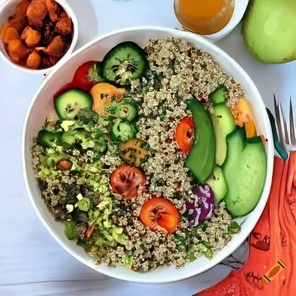 quinoa salad with fresh vegetables