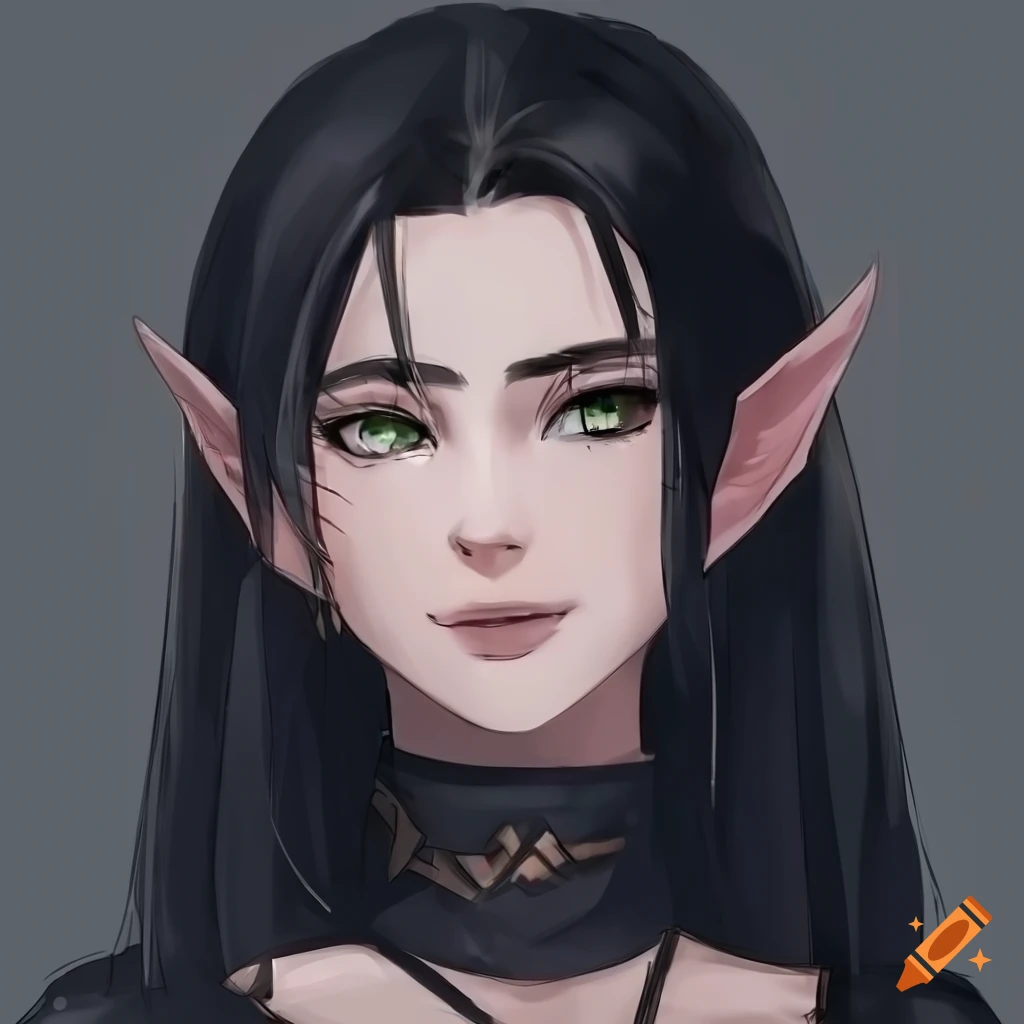 Concept Art Of A Confident Female Elf With Anime Style Features 