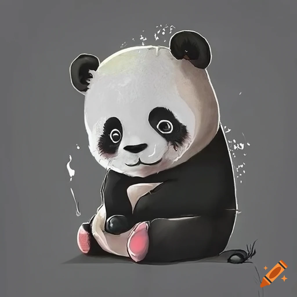 cute panda graffiti art