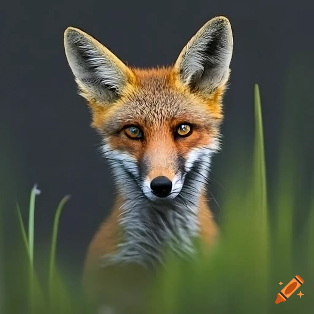 a fox resting in the grass