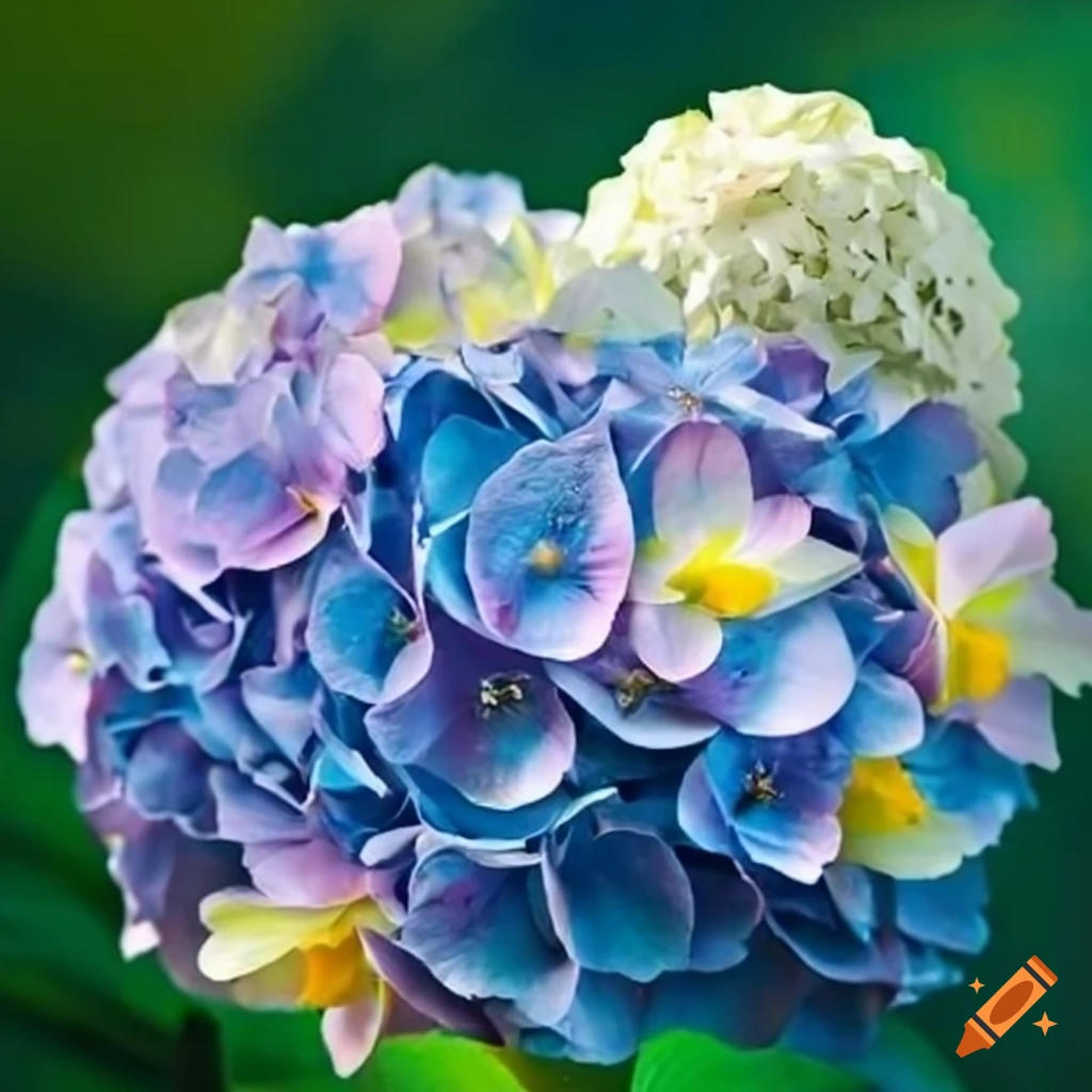 image of a hybrid hydrangea and daffodil flower