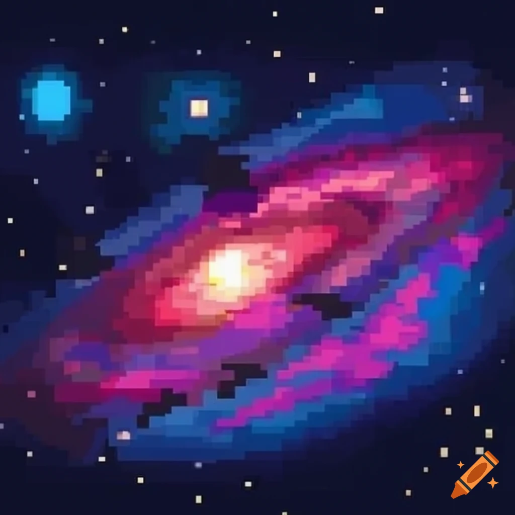 pixel art of a galaxy