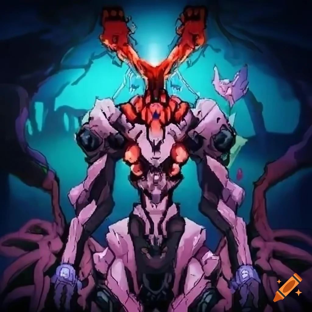 colorful-mechas-from-neon-evangelion-with-female-characters-and-robotic