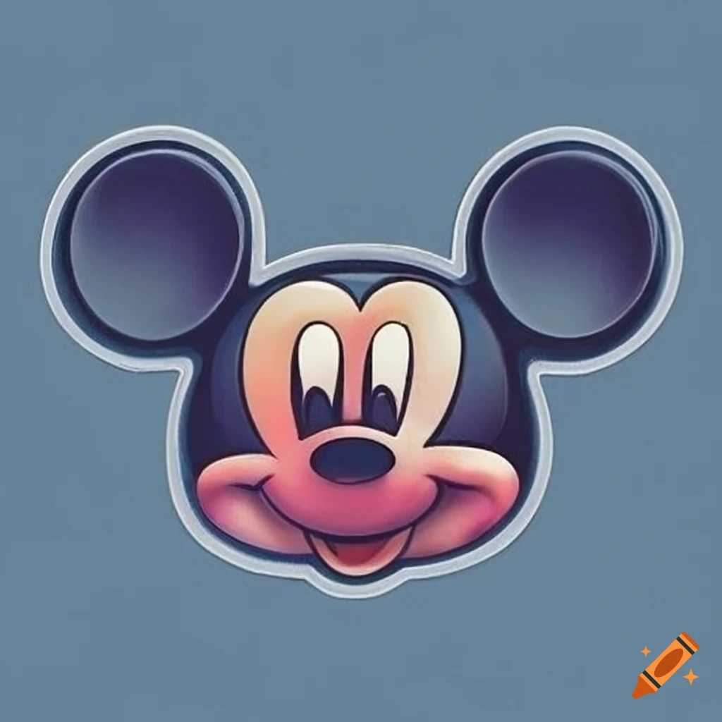 dark blue sticker of Mickey Mouse head