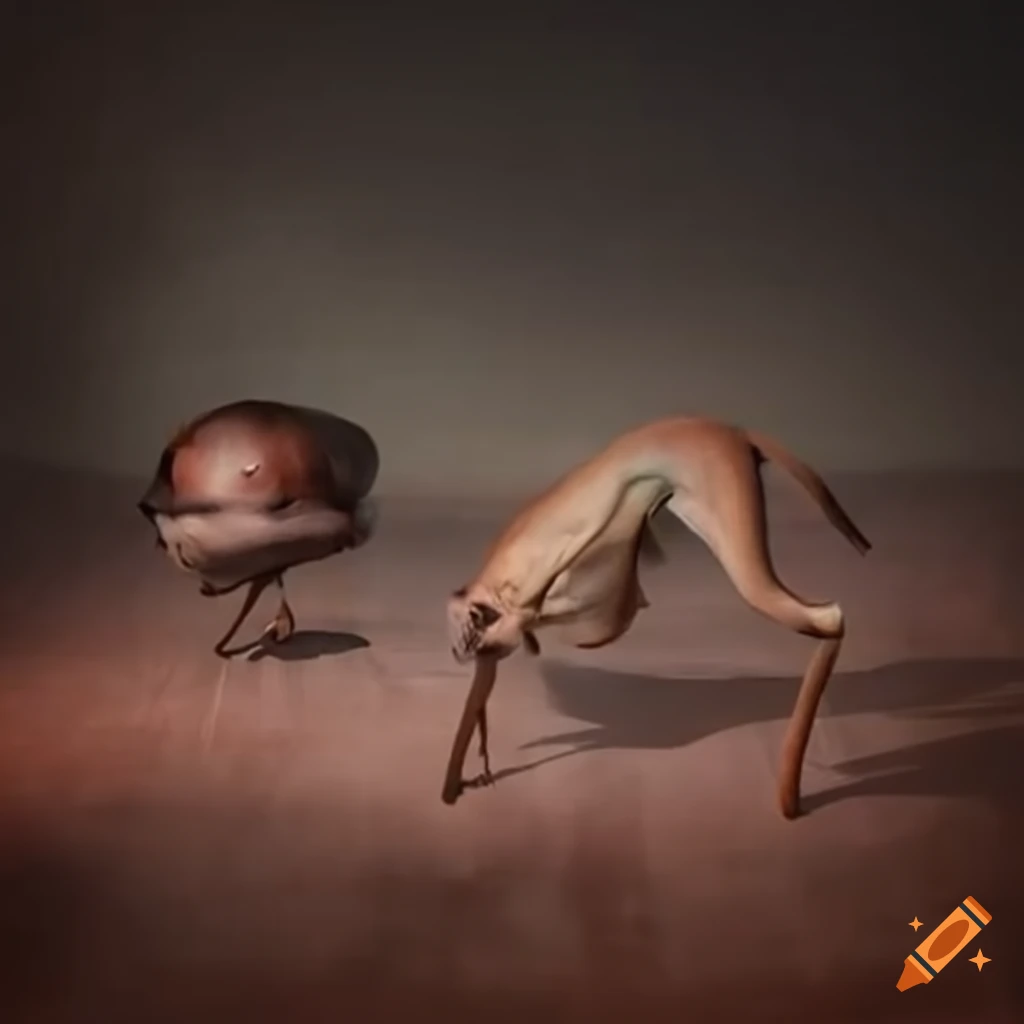 surrealist dream with people and animals