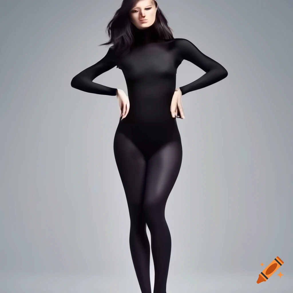 Woman wearing a black bodysuit on Craiyon