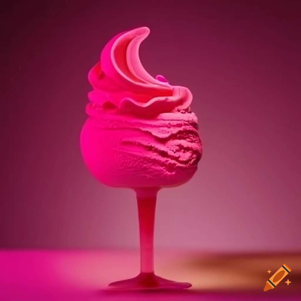 Pink neon ice cream on Craiyon