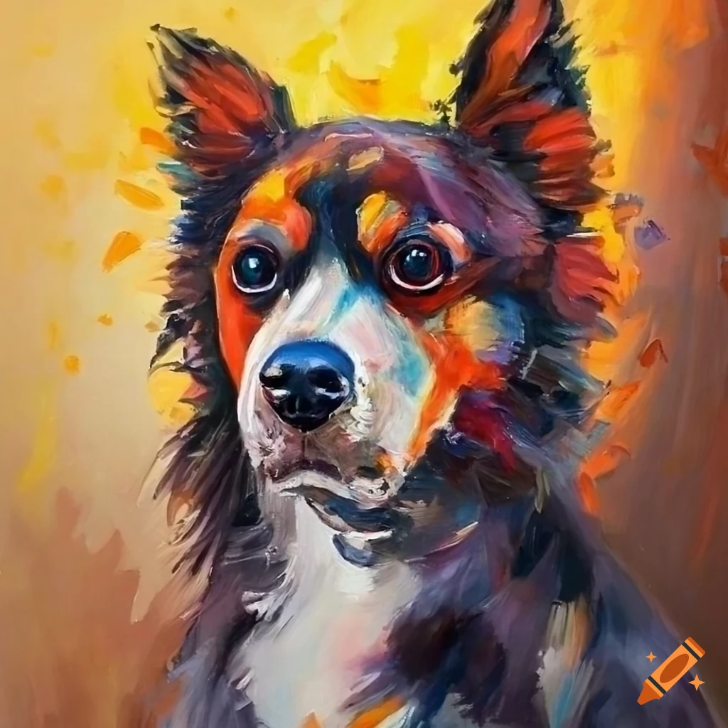 Oil painting of a dog