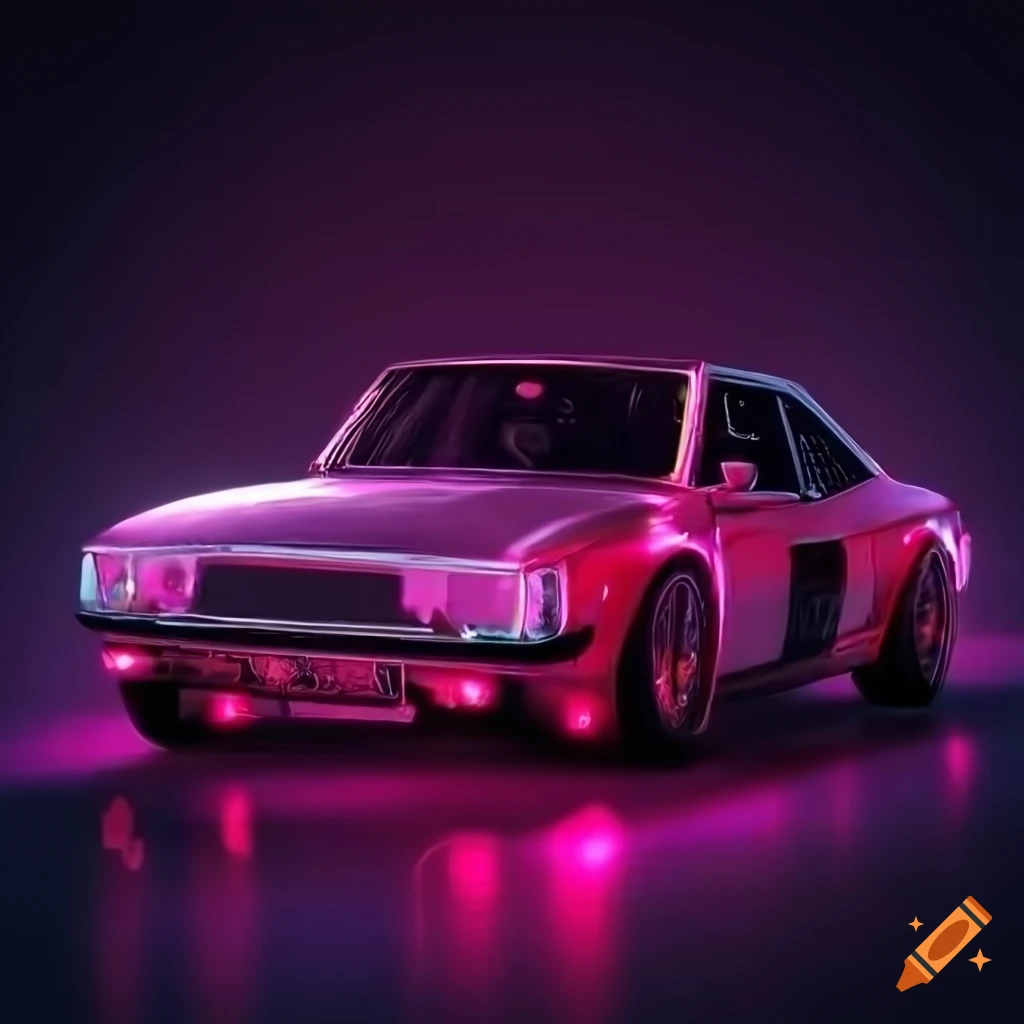 8k Render Of A Retro Sports Car With Neon Lights On Craiyon