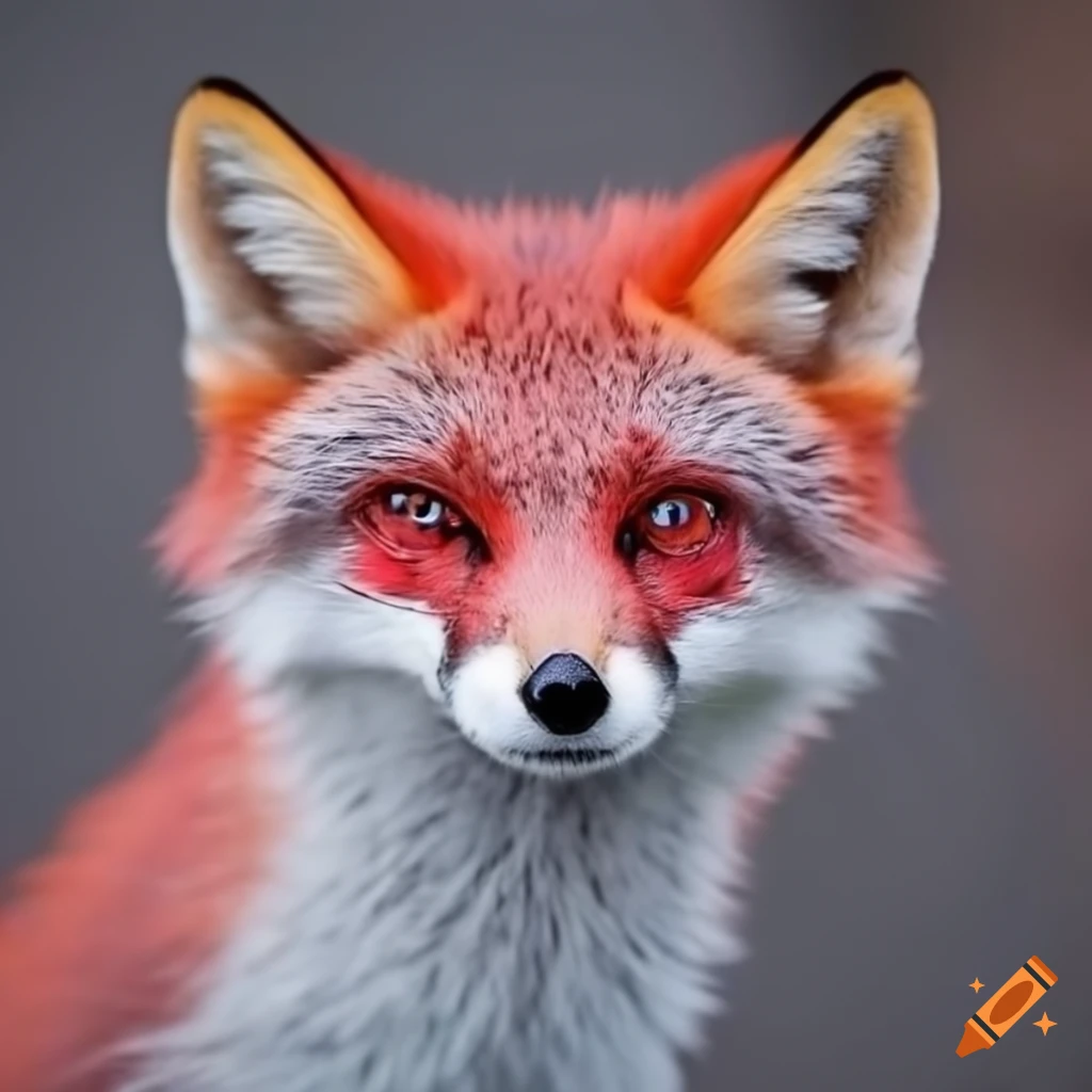 foto de uma raposa vermelha, branca e cinza