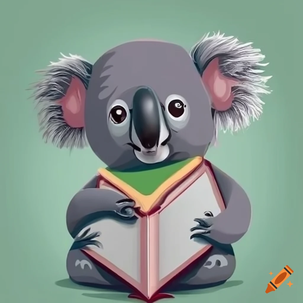 koala reading a book