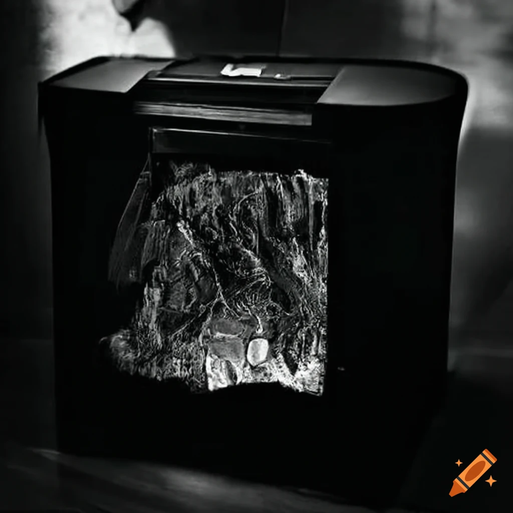 Paper shredder destroying company securities on Craiyon