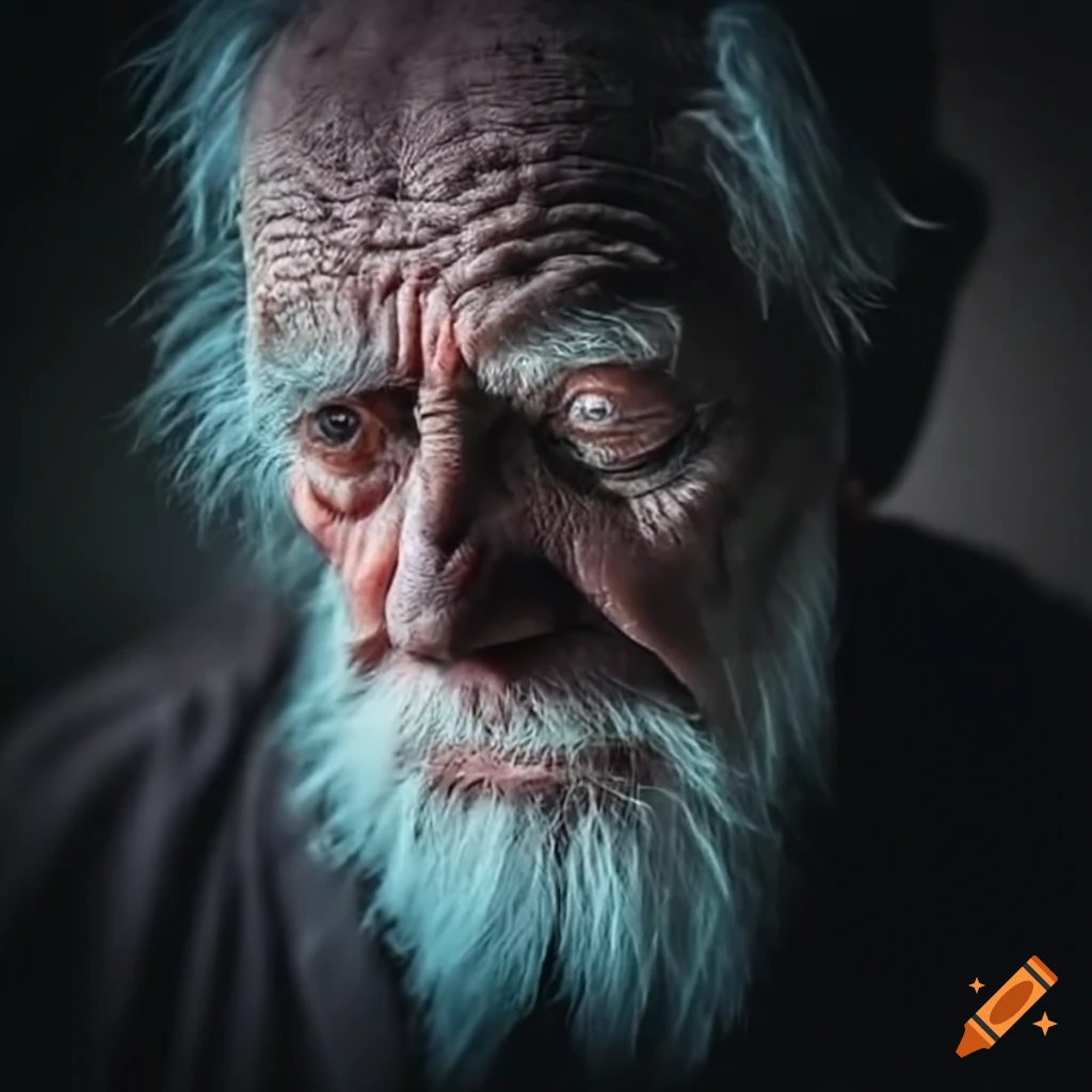 portrait of an elderly man deep in thought