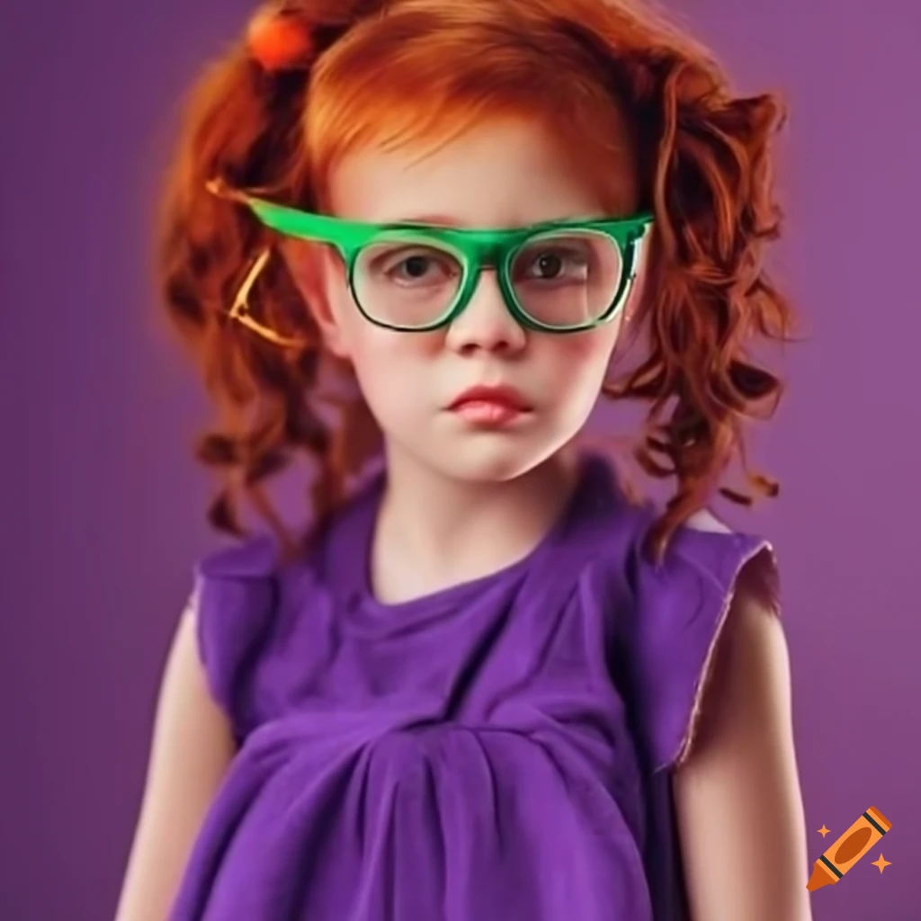 Child With Red Hair And Glasses In Colorful Outfit On Craiyon