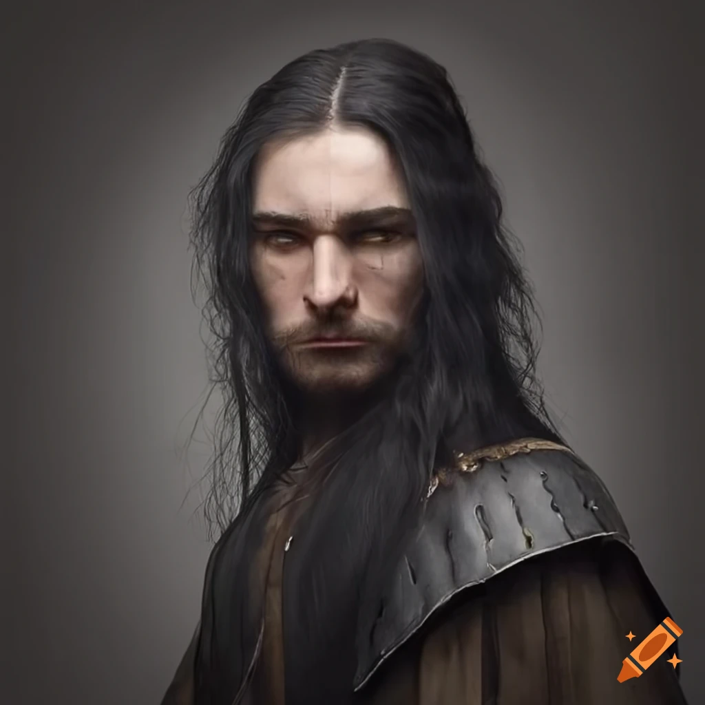 hyperrealistic art of a handsome medieval thief