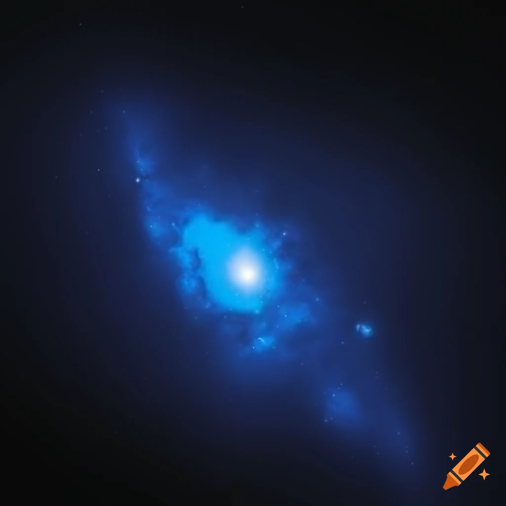 light blue galaxy on a black background