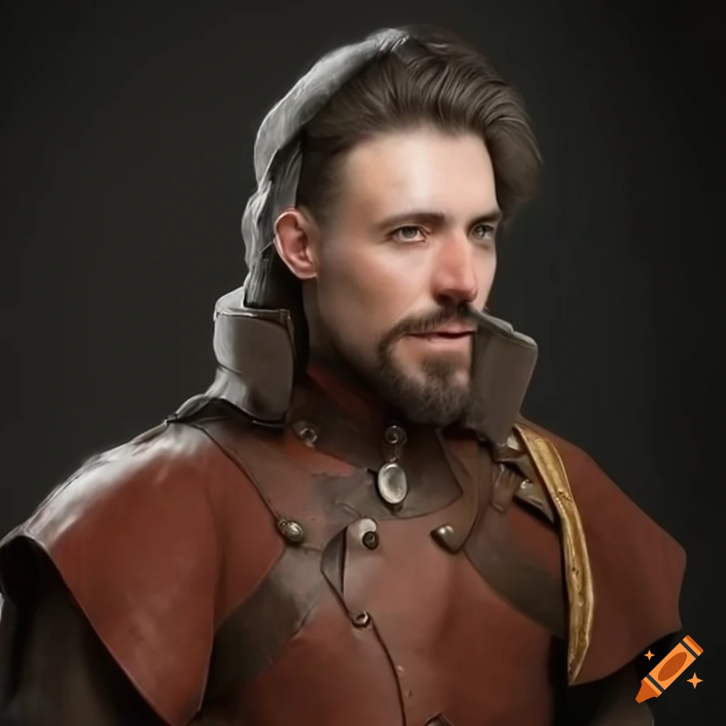 Captain hook in leather armor as a medieval thief on Craiyon