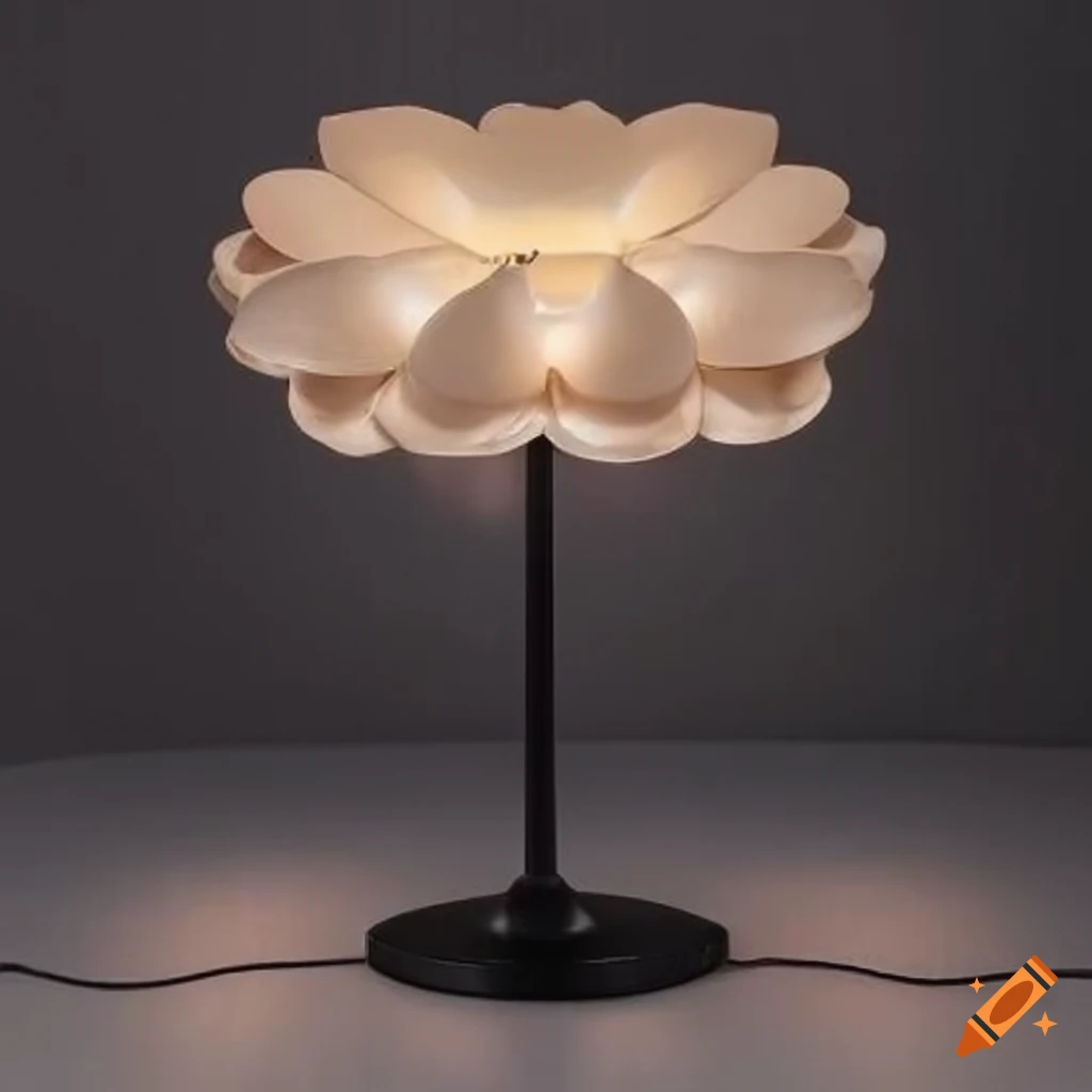 Elegant flowershaped table lamp on Craiyon