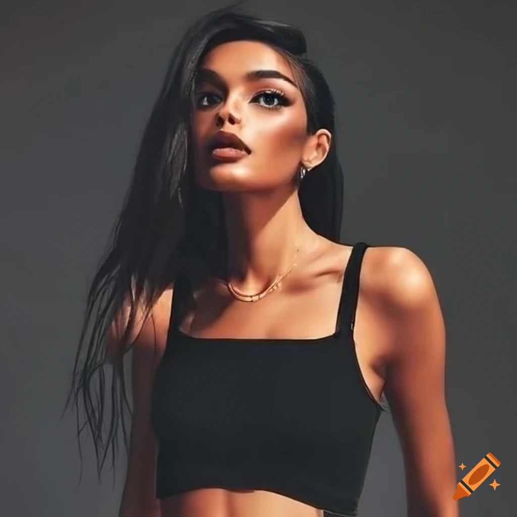 Black Skinny Jeans And Crop Top Outfit On Craiyon