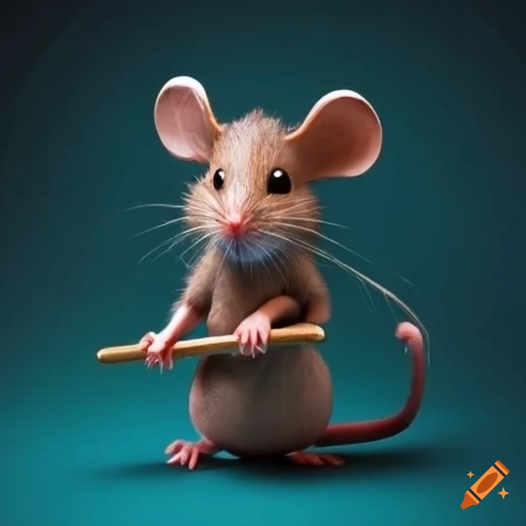 3d art of a lab mouse in mid poly style on Craiyon